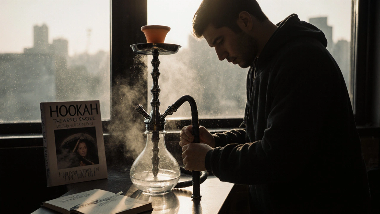 Новачок спостерігає за професіоналом, який чистить кальян після закриття закладу.