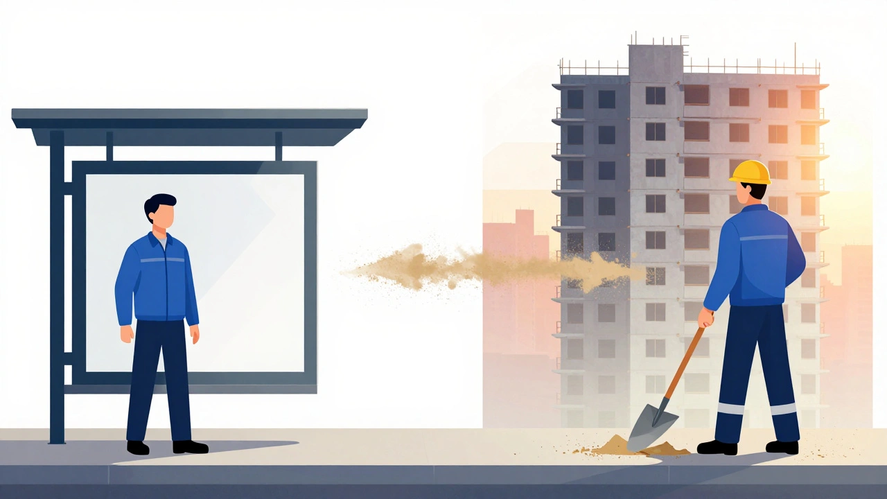 Порівняння початку та успіху робітника: від нуля до кваліфікованого працівника на будівництві.
