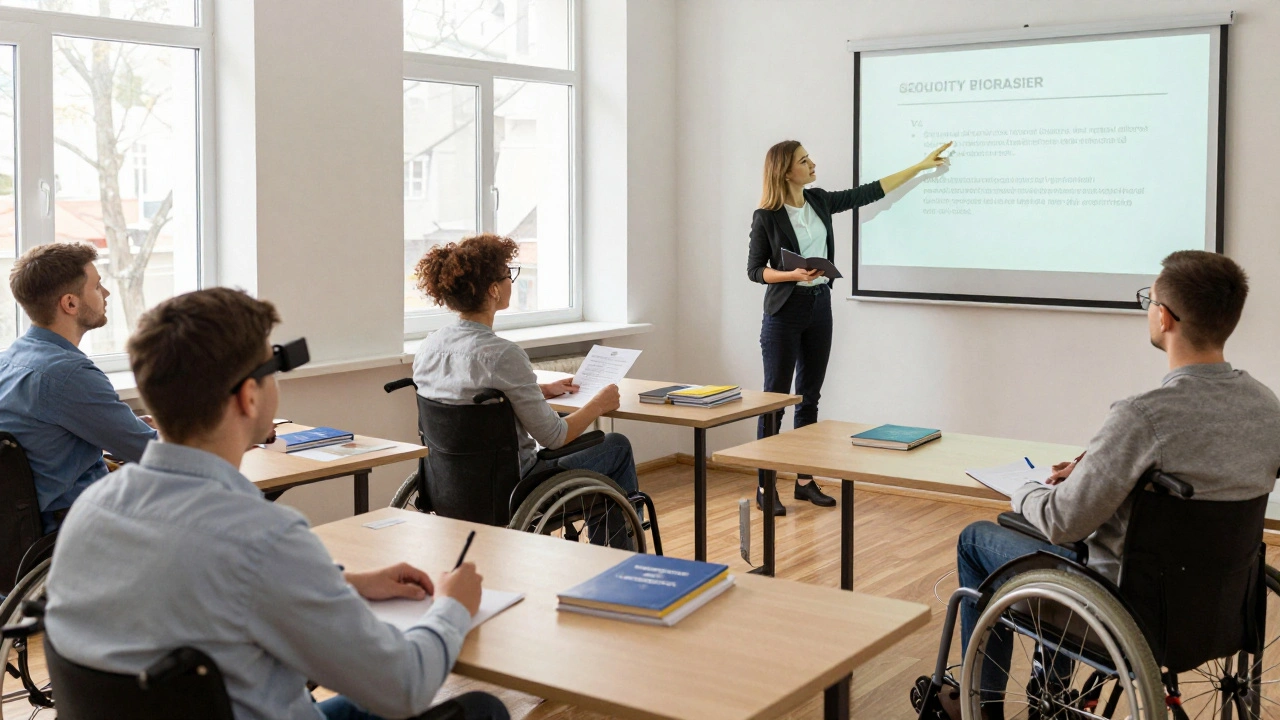 Люди з інвалідністю відвідують безкоштовний курс з охоронної діяльності в Києві.