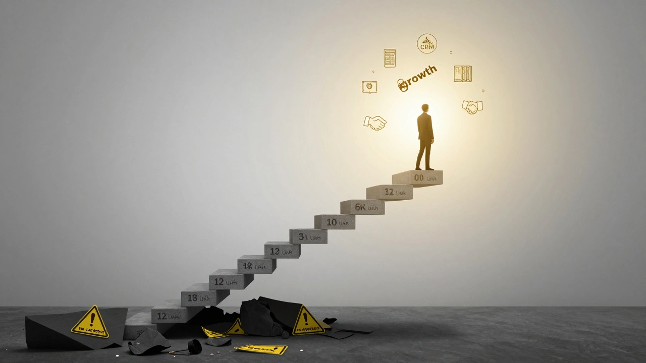 Схема зростання зарплати менеджера від шахрайства до професійного розвитку.