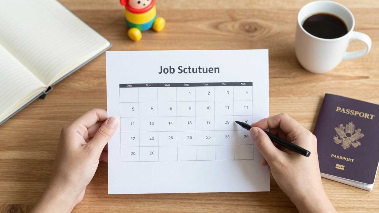 Рука тримає заявку на роботу поруч із календарем, що позначає 15 годин на тиждень.