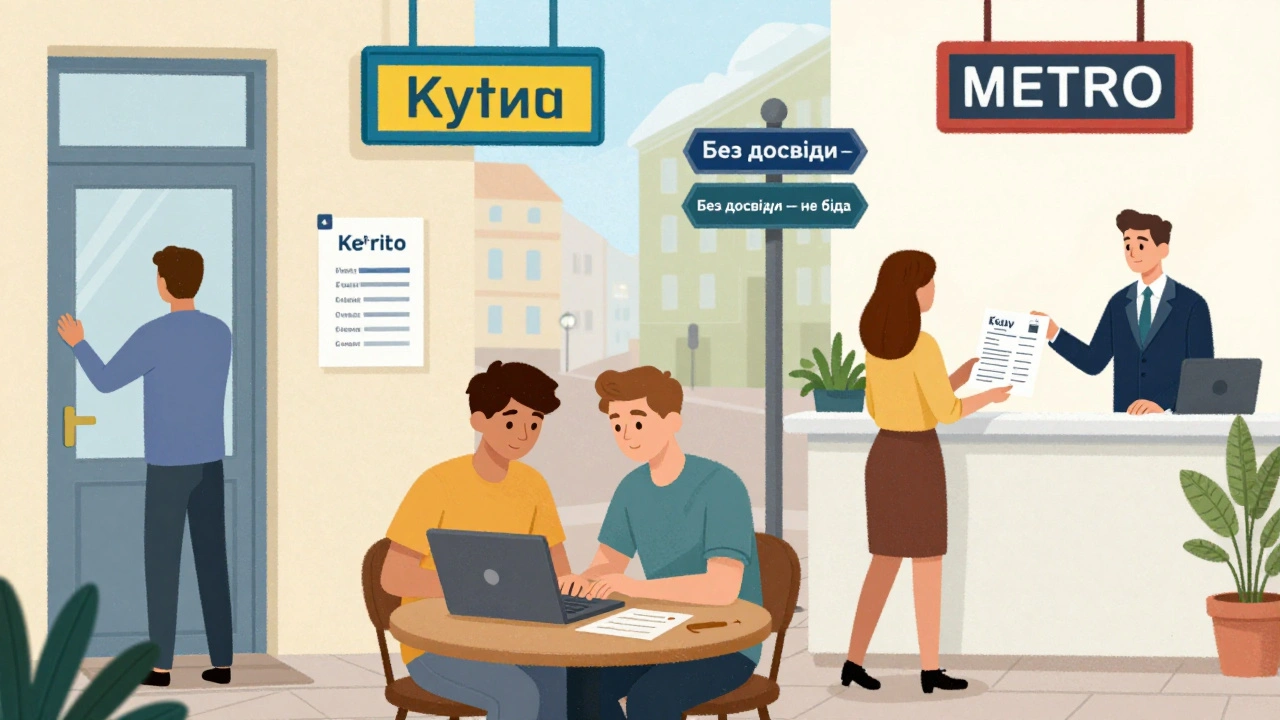 Молоді люди в Києві шукають роботу адміністратора: відвідують клініки, пишуть резюме, подають документи.